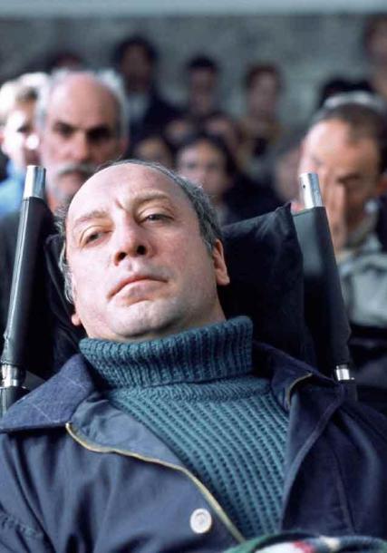 Javier Bardem in a wheelchair